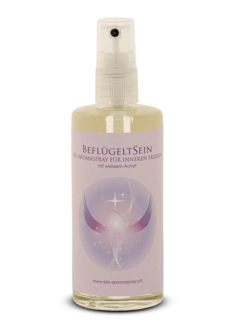 Bio-Aromaspray BeflügeltSein mit weissem Achat