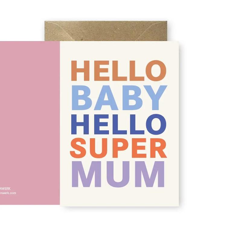 Klappkarte HELLOBABYHELLO SUPER MAMA