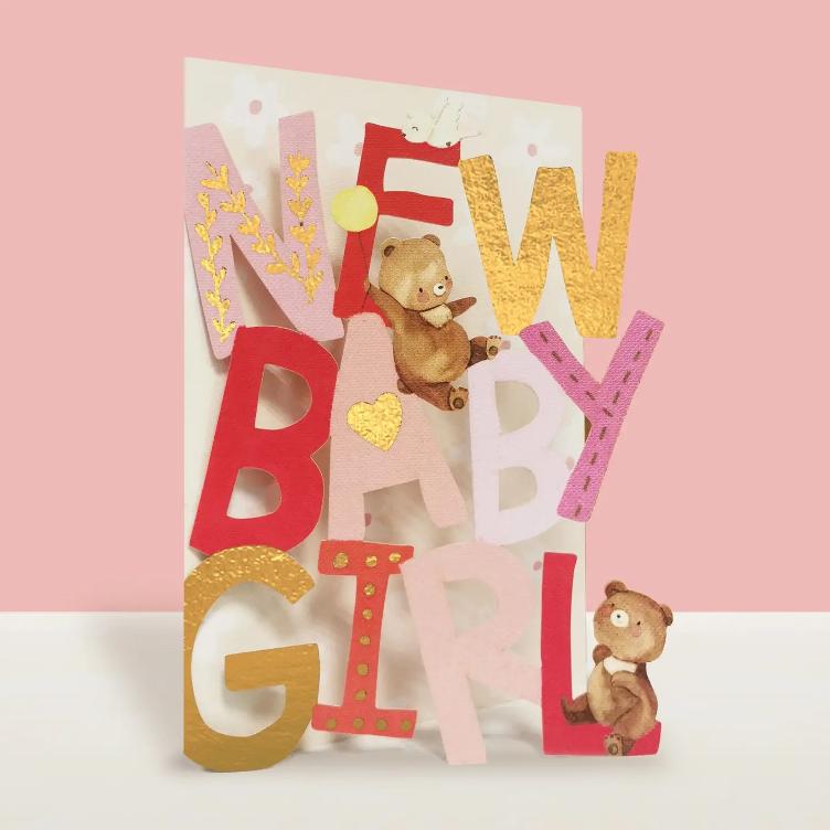 `New Baby Girl` Papierschnittkarte